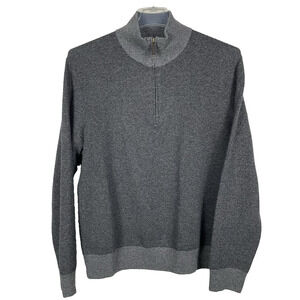 Polo Ralph Lauren 1/4 Zip Sweater Mens Large Gray Wool Very Soft Preppy Casual